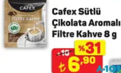 CAFEX SÜTLÜ ÇİKOLATA AROMALI FİLTRE KAHVE 8 G
